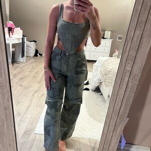 Cargo pants and crop top set